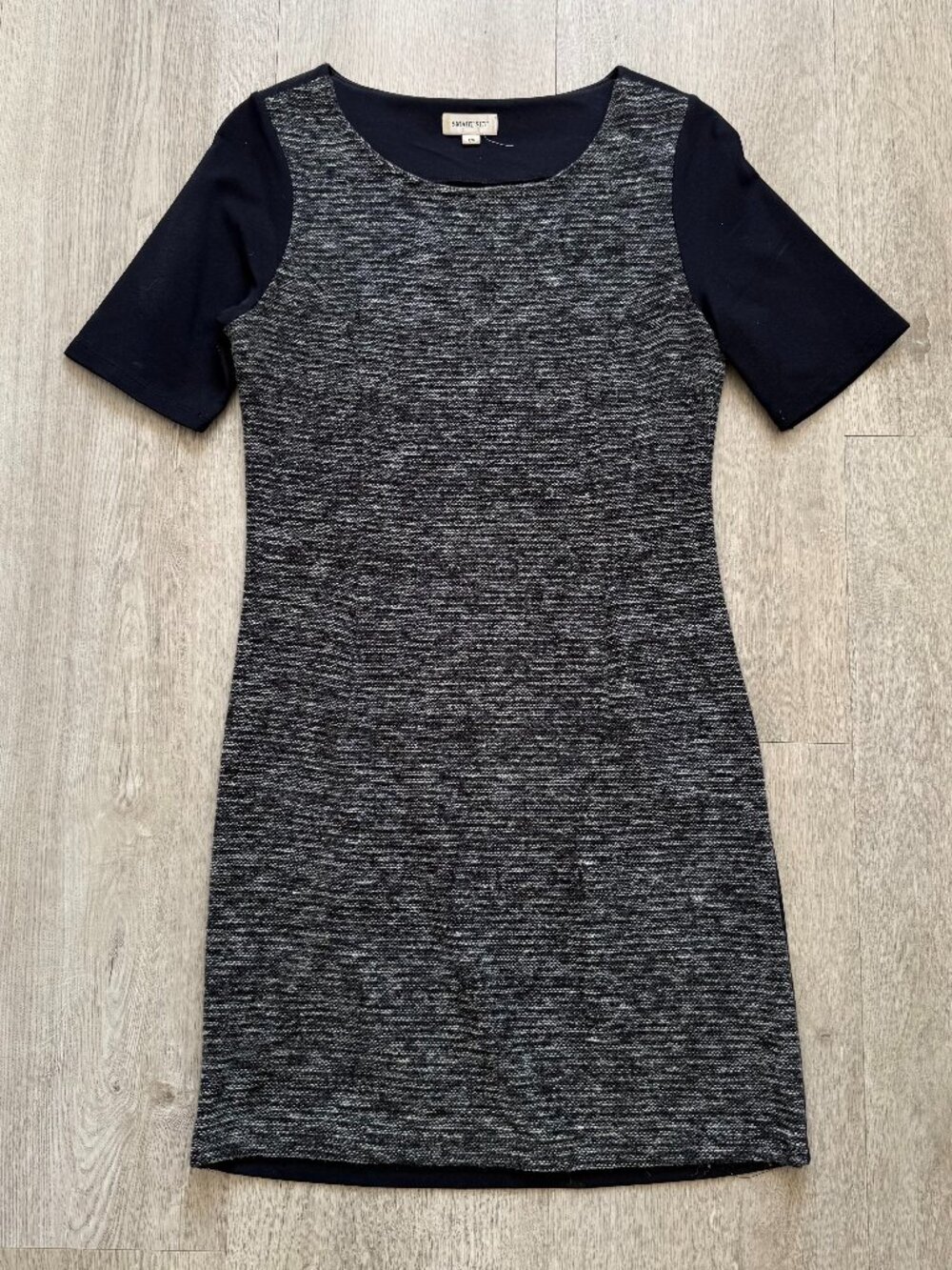 Smart Set Colorblock Tweed-Look Shift Dress - small